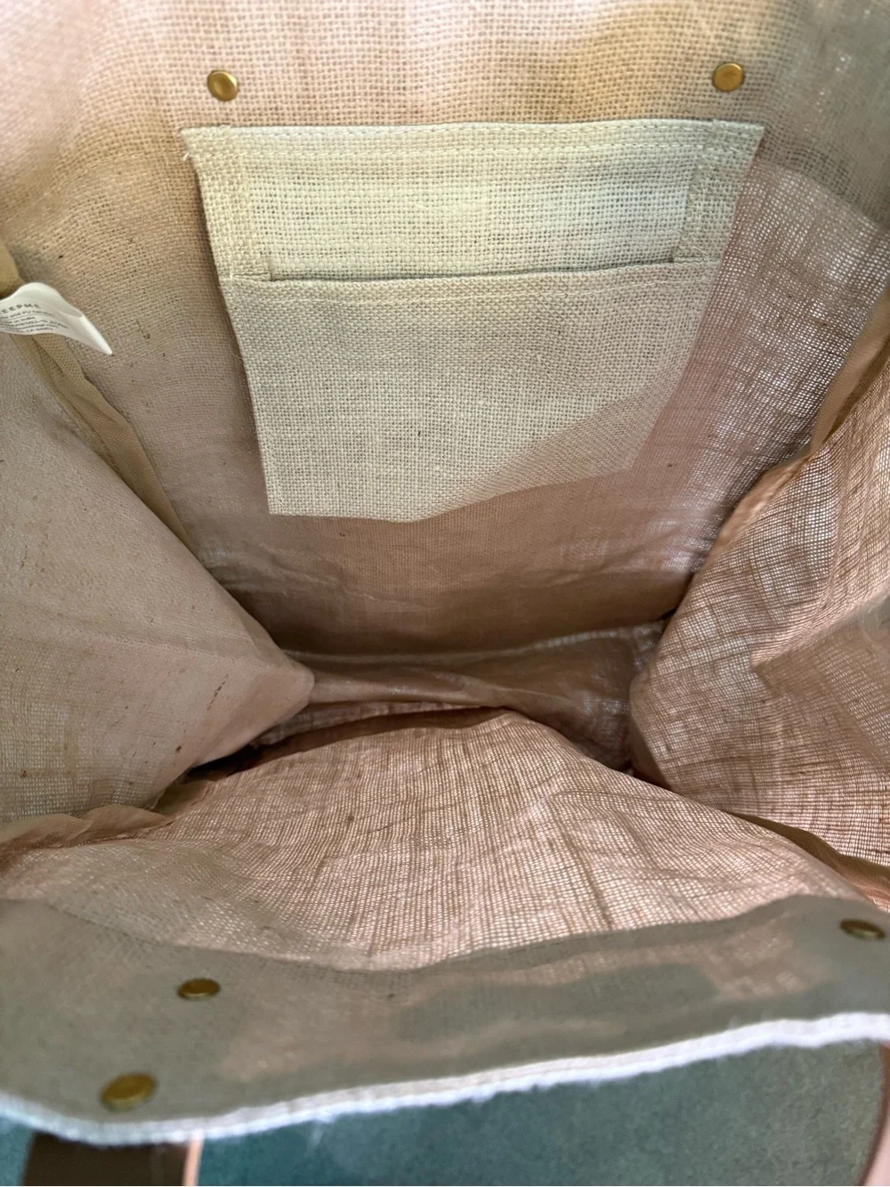 St. Regis-branded Beach Tote Bag in Natural Brown & Cream